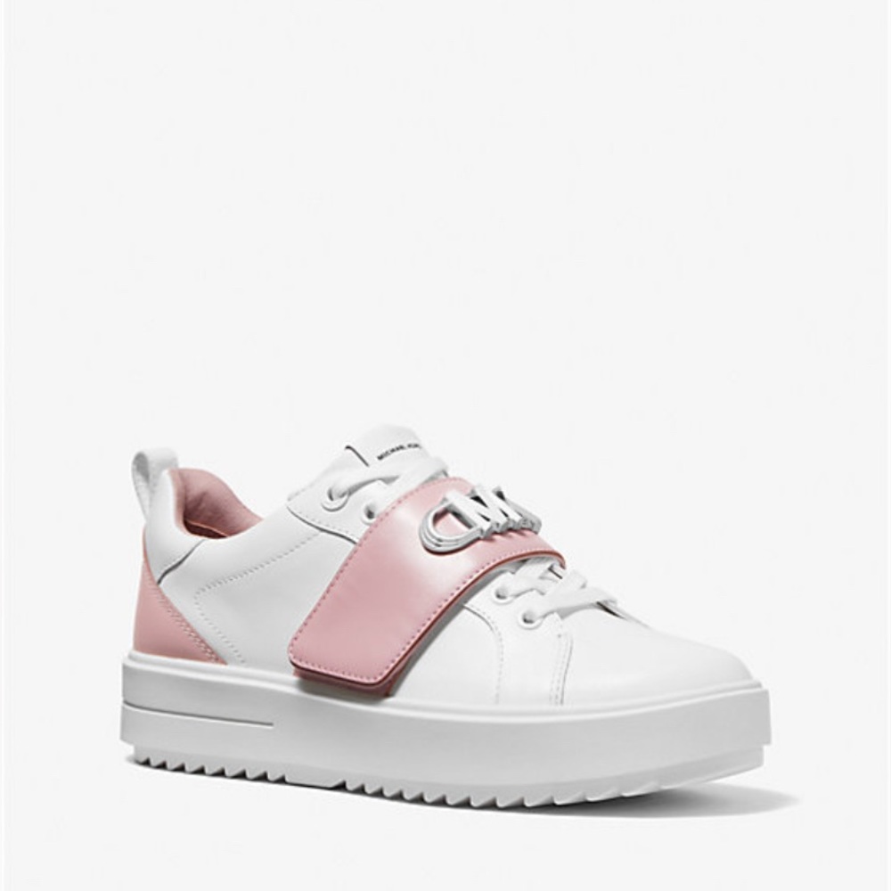 Michael Kors Emmett Two-Tone Logo Embellished Leather Sneaker
